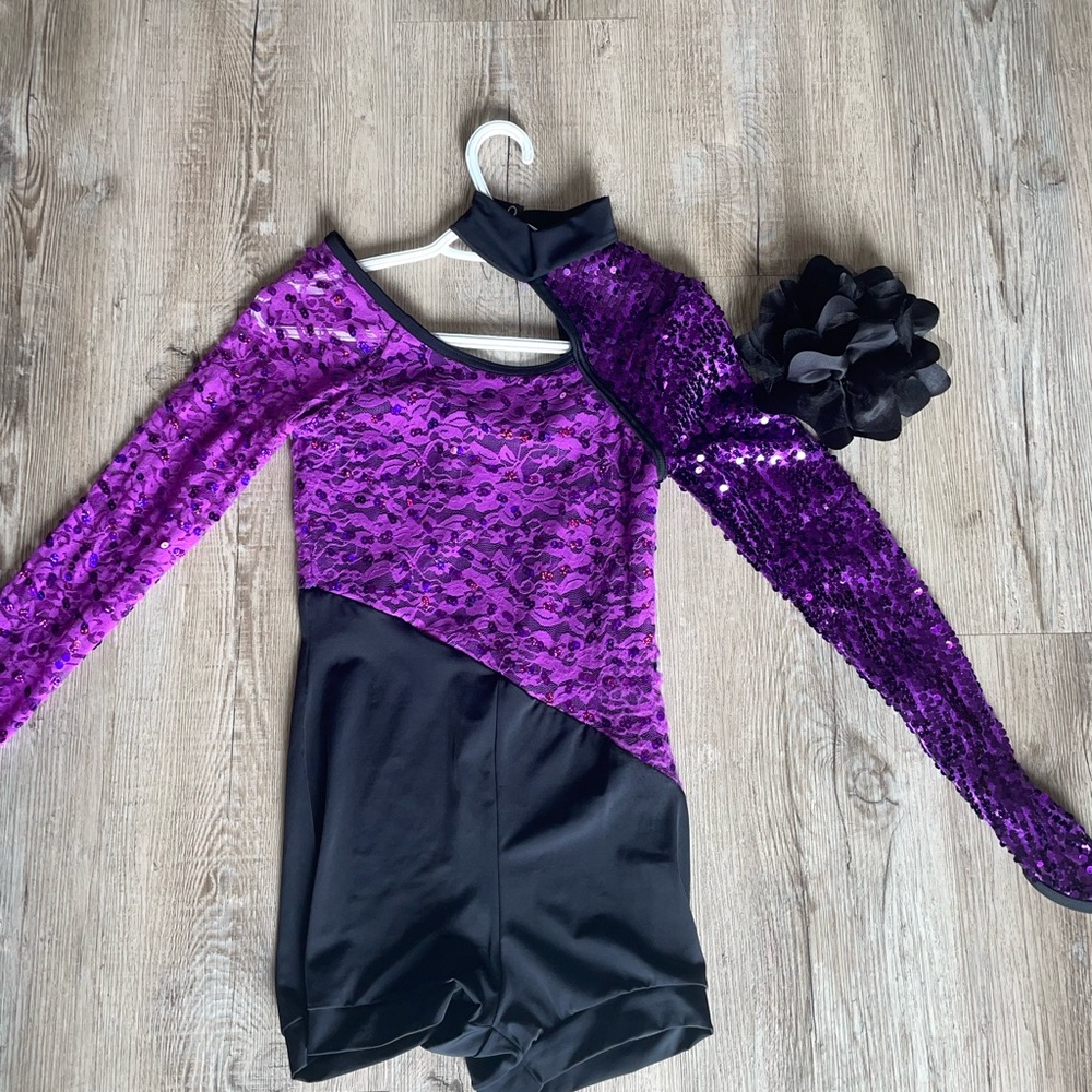 Purple and Black Asymmetrical Costume